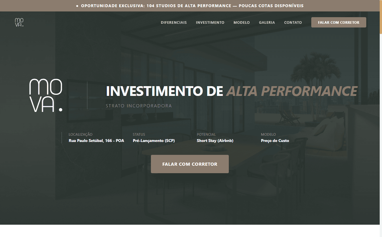 MOVA - Landing Page de Investimento